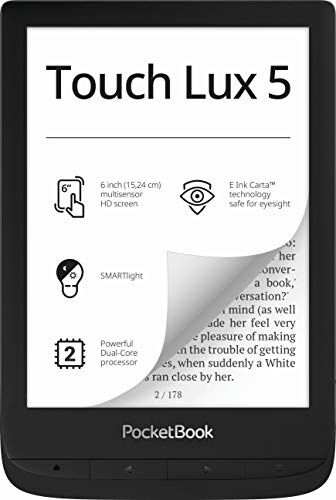 PB628-P-WW PocketBook e-bokläsare "Touch Lux 5" (8 GB minne, 15,24 cm (6 tum) e-Ink Carta-skärm, SMARTlight, Wi-Fi) InkBlack PB628-P-WW PocketBook e-bokläsare "Touch Lux 5" (8 GB minne, 15,24 cm (6 tum) e-Ink Carta-skärm, SMARTlight, Wi-Fi) InkBlack