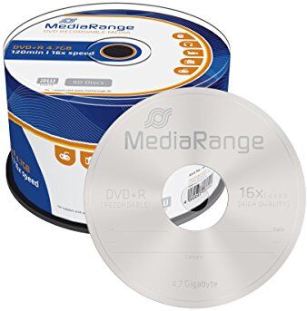 MR445 MediaRange DVD + R 4,7 GB DVD-räknare, 16 fack, 50 stycken MR445 MediaRange DVD + R 4,7 GB DVD-räknare, 16 fack, 50 stycken