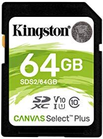SDS2/64GB Kingston Canvas Select Plus SD – SDS2/64 GB klass 10 UHS-I SDS2/64GB Kingston Canvas Select Plus SD – SDS2/64 GB klass 10 UHS-I