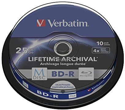 43825 Verbatim  25GB 4x M-Disc BD-R 10-pack spindel 43825 Verbatim  25GB 4x M-Disc BD-R 10-pack spindel
