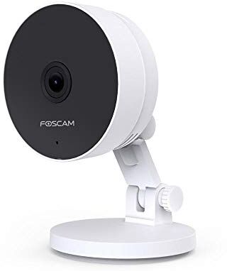 C2M Foscam  WLAN IP-nätverkskamera, Full HD 1080P 2MP inomhuskamera, AI personlig igenkänning och larmmeddelande, kompatibel med Alexa, dubbla band 5 GHz/2,4 Hz WLAN, tvåvägsljud, mörkerseende, vit
