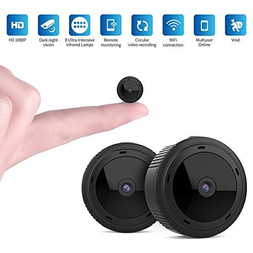 22 ZHITING Spionkamera, 1080P HD WiFi dold kamera spionkamera, små trådlösa övervakningskameror för hemsäkerhet med mörkerseende, rörelsedetektion, fjärrvy för iPhone/Android-telefon/iPad/PC