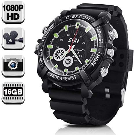 UK10SBXJ809 Ugetde klocka spionkamera, 1080P HD dold kameraklocka bärbar hemlig videokamera stöder fototagning, 16 GB UK10SBXJ809 Ugetde klocka spionkamera, 1080P HD dold kameraklocka bärbar hemlig videokamera stöder fototagning, 16 GB