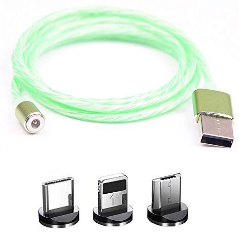 TL USB Cable-G Top-Longer USB-kabel magnetisk laddningskabel med synligt flödande LED-ljus, mikro-USB typ C laddningskabel sladd snabbladdande ljuskablar 3 i 1 kontakter – inget stöd för dataöverföring (1 m grön) TL USB Cable-G Top-Longer USB-kabel magnetisk laddningskabel med synligt flödande LED-ljus, mikro-USB typ C laddningskabel sladd snabbladdande ljuskablar 3 i 1 kontakter – inget stöd för dataöverföring (1 m grön)