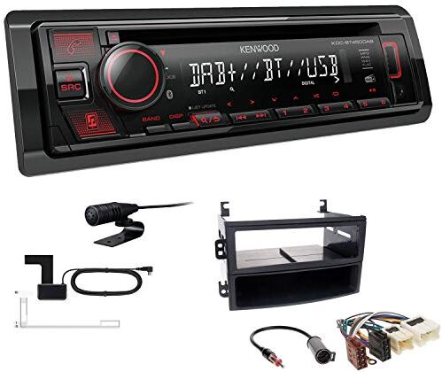 KDCBT450DAB+Einbauset Kenwood KDC-BT450DAB 1-DIN DAB bilradio Bluetooth CD USB AUX installationssats passar för Nissan 350 Z 2002-2005 svart