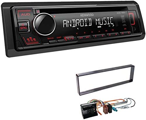 KDC130UREBS68 EHO Bilradio med installationsset lämplig för Citroën Citroen C4 inkl Kenwood KDC-130UR 1 DIN USB AUX