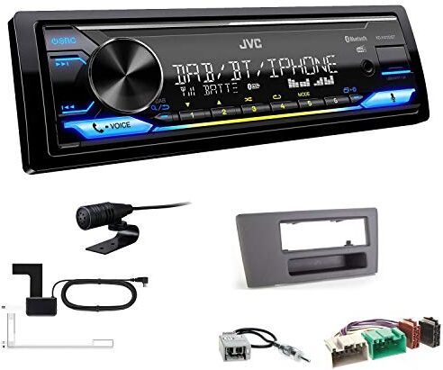 KDX472DBT+Einbauset JVC KD-X472DBT 1-DIN bilradio Bluetooth USB inkl. DAB antenn installationssats passar Volvo V70 2000–2004 svart KDX472DBT+Einbauset JVC KD-X472DBT 1-DIN bilradio Bluetooth USB inkl. DAB antenn installationssats passar Volvo V70 2000–2004 svart