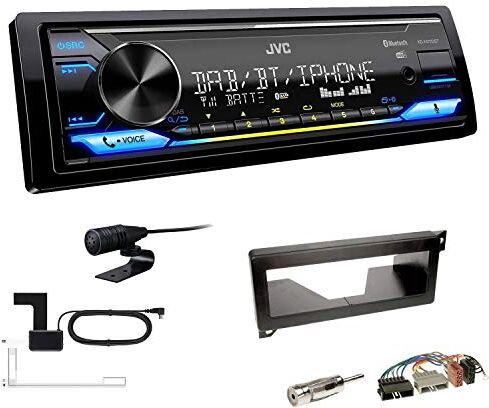 KDX472DBT+Einbauset JVC KD-X472DBT 1-DIN bilradio Bluetooth USB inkl. DAB antenn installationssats passar Dodge Viper 1992-2002 svart KDX472DBT+Einbauset JVC KD-X472DBT 1-DIN bilradio Bluetooth USB inkl. DAB antenn installationssats passar Dodge Viper 1992-2002 svart