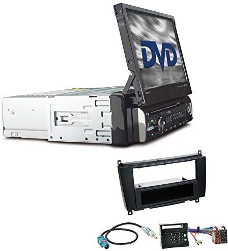 RDD571BT+Einbauset Caliber RDD571BT 1-DIN bilradio installationssats vikbar skärm lämplig för Mercedes-Benz CLK Facelift 2004-2010 svart