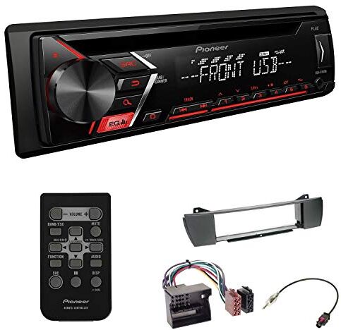 DEHS101EBS49 EHO Bilradio 1-DIN installationssats passar BMW Z4 2003–2008 inkl Pioneer DEH-S101UB med fjärrkontroll