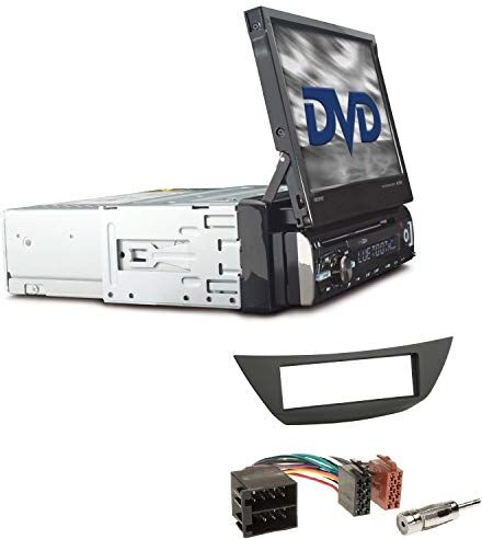 RDD571BT+Einbauset Caliber RDD571BT 1-DIN bilradio installationssats bärbar bildskärm lämplig för Renault Laguna III från 2007 svart