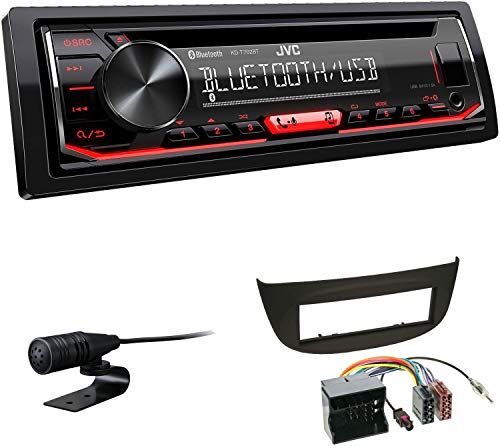 KDT702BTEBS356 EHO Bundle JVC KD-T702BT 1-DIN USB AUX CD Tuner passar för Renault Twingo II 2009–2014 svart