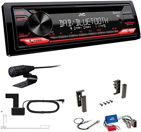 KDDB622+Einbauset JVC KD-DB622BT 1-DIN digital bil radio inkl antenn lämplig för Audi A6 Avant 1997–2001 svart KDDB622+Einbauset JVC KD-DB622BT 1-DIN digital bil radio inkl antenn lämplig för Audi A6 Avant 1997–2001 svart