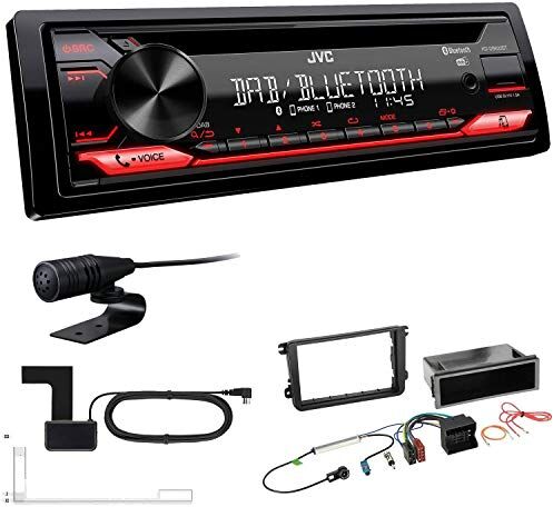 KDDB622+Einbauset JVC KD-DB622BT 1-DIN digital bil radio inkl antenn lämplig för Volkswagen VW Golf V 2003–2013 svart KDDB622+Einbauset JVC KD-DB622BT 1-DIN digital bil radio inkl antenn lämplig för Volkswagen VW Golf V 2003–2013 svart
