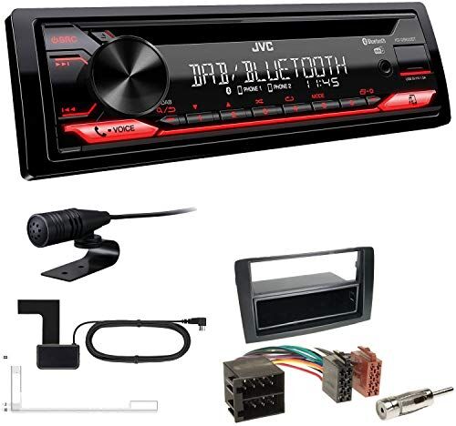 KDDB622+Einbauset JVC KD-DB622BT 1-DIN digital bil radio inkl. antenn lämplig för Fiat Idea 2003–2011 svart KDDB622+Einbauset JVC KD-DB622BT 1-DIN digital bil radio inkl. antenn lämplig för Fiat Idea 2003–2011 svart