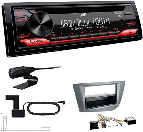 KDDB622+Einbauset JVC KD-DB622BT 1-DIN digital bil radio inkl. antenn lämplig för Seat Leon 2005-2009 antracit inkl Canbus KDDB622+Einbauset JVC KD-DB622BT 1-DIN digital bil radio inkl. antenn lämplig för Seat Leon 2005-2009 antracit inkl Canbus