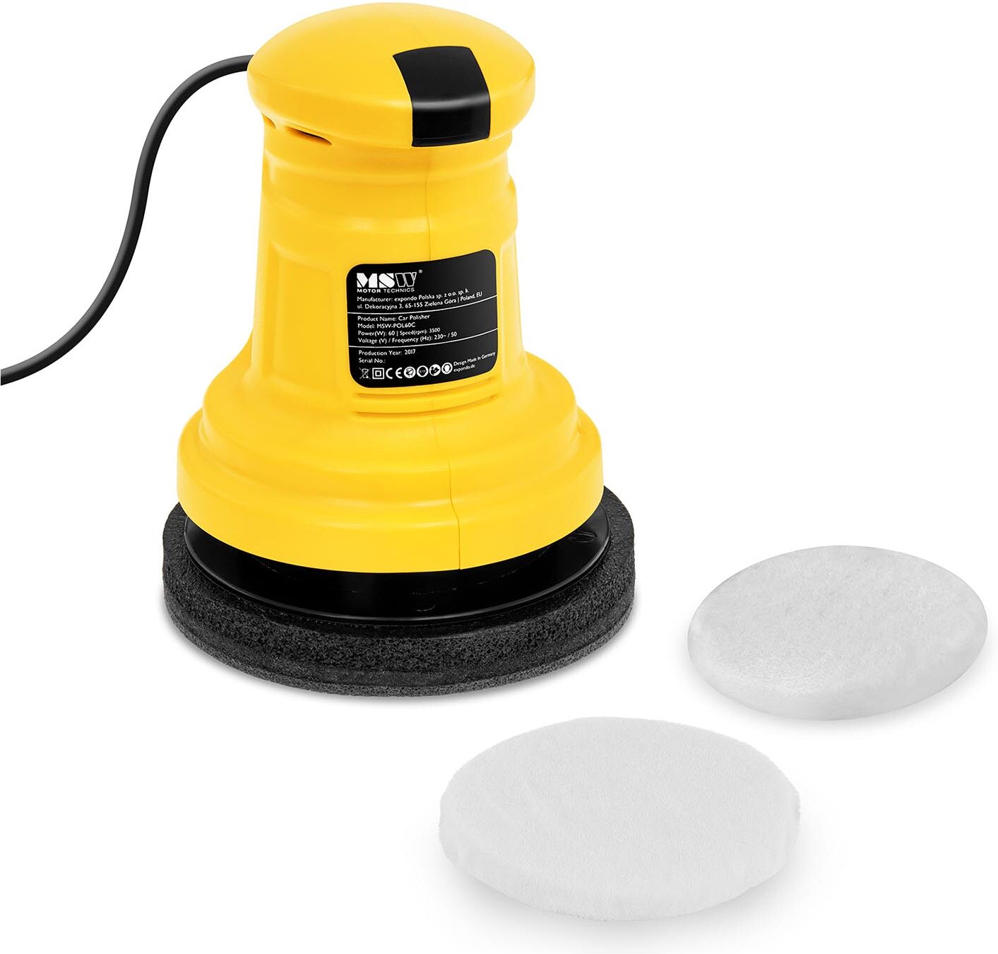 MSW Excenterpolermaskin för bil - 3500 r/min 60 W MSW Excenterpolermaskin för bil - 3500 r/min 60 W