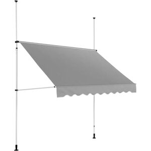 Uniprodo Terrassmarkis - 2–3,1 m - 250 x 120 cm - UV-beständig - Antracitgrå / vit