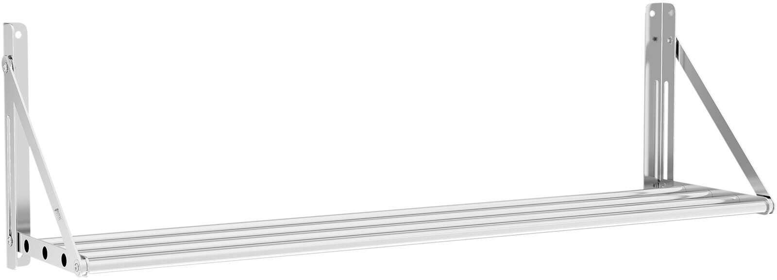 Royal Catering Fällbar vägghylla - Stänger - 120 x 30 cm - 40 kg - Rostfritt stål Royal Catering Fällbar vägghylla - Stänger - 120 x 30 cm - 40 kg - Rostfritt stål