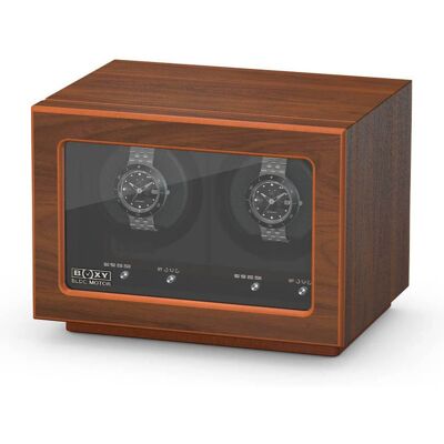 Boxy BLDC walnut winder för 2 klockor Boxy BLDC walnut winder för 2 klockor