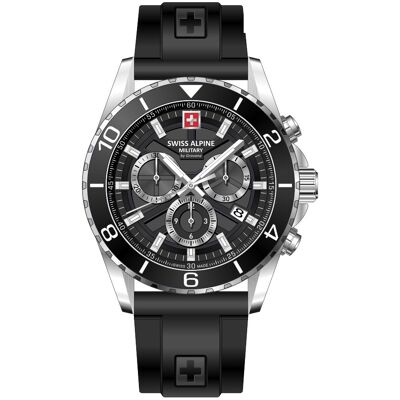 Swiss Alpine Military Sentinel Chronograph PU black 7073.9837 Swiss Alpine Military Sentinel Chronograph PU black 7073.9837