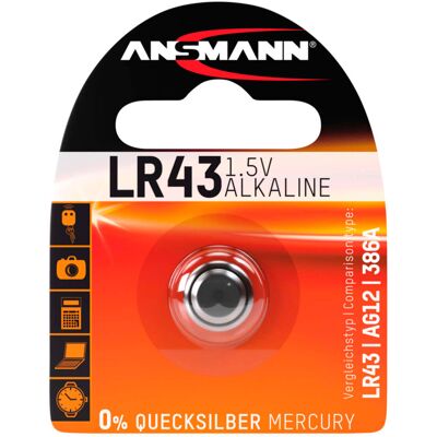 Ansmann alkaliskt knappbatteri LR43 1.5V Ansmann alkaliskt knappbatteri LR43 1.5V