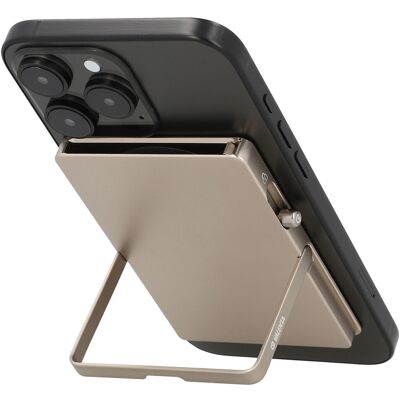 Valenta Cardprotector Aluminium MagSafe Stand Natural Titanium korthållare Valenta Cardprotector Aluminium MagSafe Stand Natural Titanium korthållare