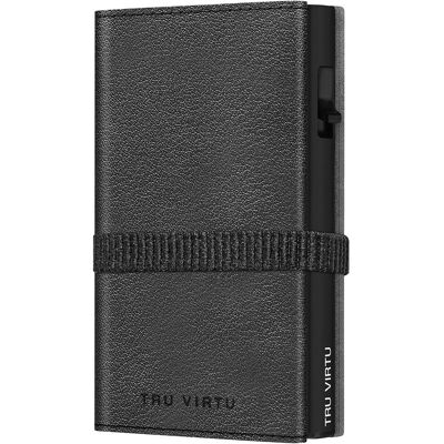 Tru Virtu Click & Slide Strap Cross Wallet Nappa Black RFID Tru Virtu Click & Slide Strap Cross Wallet Nappa Black RFID