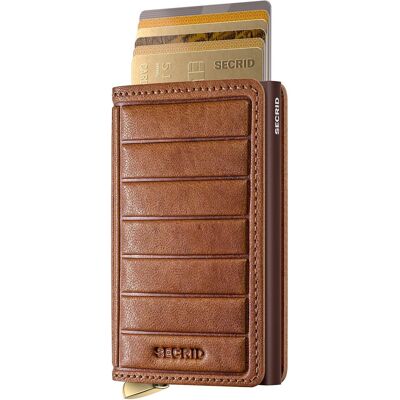 Secrid Premium Slimwallet Emboss Lines Cognac+ Secrid Premium Slimwallet Emboss Lines Cognac+