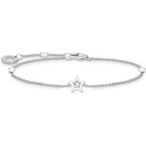 Thomas Sabo Charm Club star charms white stones silver armband A2136-041-14-L19v