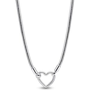 Pandora Moments Snake chain sterling silver halsband with heart clasp 393377C00-45 Pandora Moments Snake chain sterling silver halsband with heart clasp 393377C00-45