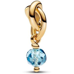 Pandora Moments 14k Gold-plated berlock with sea aqua blue crystal 763462C03 Pandora Moments 14k Gold-plated berlock with sea aqua blue crystal 763462C03