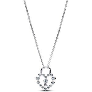 Pandora Moments silver hjärtlås halsband 394416C01-50 Pandora Moments silver hjärtlås halsband 394416C01-50