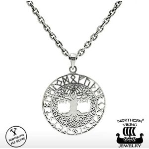 Northern Viking Jewelry Rune Circle Tree Of Life hänge NVJ-H-RS046