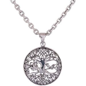 Northern Viking Jewelry Tree Of Life with Raven and Sleipnir silver berlock NVJ-H-RS071