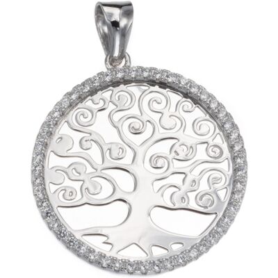 Silver Bar Tree of Life zirkon hängsmycke 24 mm 7260 Silver Bar Tree of Life zirkon hängsmycke 24 mm 7260