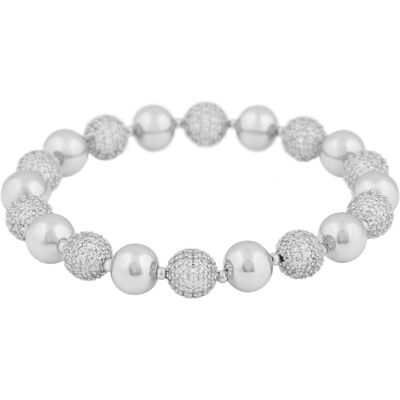 SNÖ of Sweden Naomi flexibelt armband silverfärgat/vit 1334-3400012 SNÖ of Sweden Naomi flexibelt armband silverfärgat/vit 1334-3400012