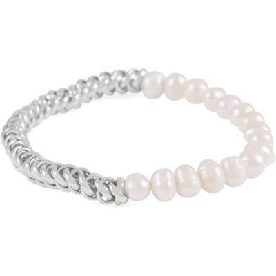 SNÖ of Sweden Soap flexibelt armband silverfärgat/vit 1339-3500010 SNÖ of Sweden Soap flexibelt armband silverfärgat/vit 1339-3500010