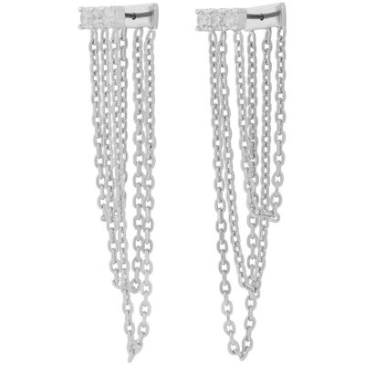 SNÖ of Sweden Trinnie wide chain silverfärgade örhängen vit 1335-7100012 SNÖ of Sweden Trinnie wide chain silverfärgade örhängen vit 1335-7100012