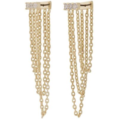 SNÖ of Sweden Trinnie wide chain guldfärgade örhängen vit 1335-7100251 SNÖ of Sweden Trinnie wide chain guldfärgade örhängen vit 1335-7100251
