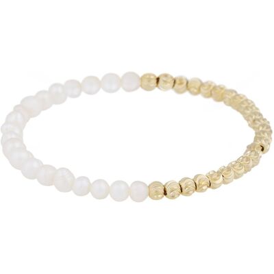 SNÖ of Sweden Gisele elastiskt armband g/white 1341-3400362 SNÖ of Sweden Gisele elastiskt armband g/white 1341-3400362