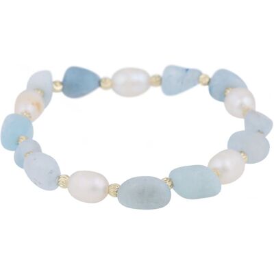 SNÖ of Sweden Hilma elastiskt armband g/light blue 1342-3200378 SNÖ of Sweden Hilma elastiskt armband g/light blue 1342-3200378