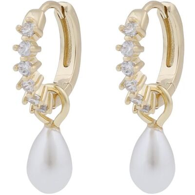 SNÖ of Sweden Lucy drop ring örhängen g/white 1345-7400362 SNÖ of Sweden Lucy drop ring örhängen g/white 1345-7400362