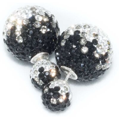 Silver Bar BB-örhängen Crystal 8/16 Blackfade Silver Bar BB-örhängen Crystal 8/16 Blackfade