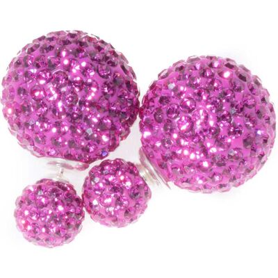 Silver Bar BB-örhängen Crystal 8/16 Fuchsia Silver Bar BB-örhängen Crystal 8/16 Fuchsia