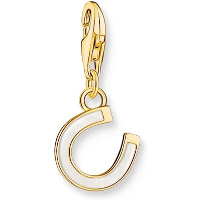 Thomas Sabo Charm Club Charmista horseshoe white enamel yellow-gold plated berlock 2018-427-14 Thomas Sabo Charm Club Charmista horseshoe white enamel yellow-gold plated berlock 2018-427-14