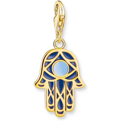 Thomas Sabo Charm Club Charmista Hand of Fatima enamel yellow-gold plated berlock 2033-427-1 Thomas Sabo Charm Club Charmista Hand of Fatima enamel yellow-gold plated berlock 2033-427-1