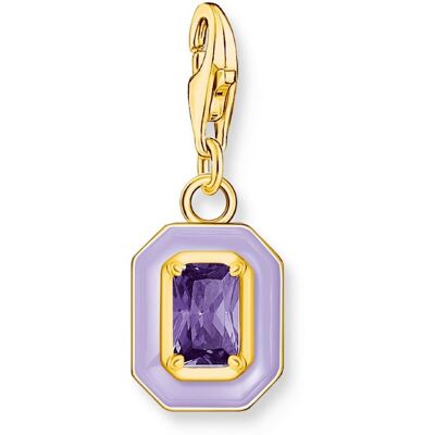 Thomas Sabo Charm Club Charmista octagon violet enamel yellow-gold plated berlock 2034-565-13 Thomas Sabo Charm Club Charmista octagon violet enamel yellow-gold plated berlock 2034-565-13