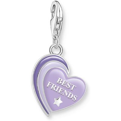 Thomas Sabo Charm Club Charmista BEST FRIENDS violet enamel silver blackened 2046-664-13 Thomas Sabo Charm Club Charmista BEST FRIENDS violet enamel silver blackened 2046-664-13