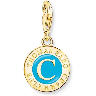 Thomas Sabo Charm Club Charmista turquoise Charmista Coin gold plated berlock 2099-427-17 Thomas Sabo Charm Club Charmista turquoise Charmista Coin gold plated berlock 2099-427-17